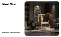 Upholstered Highrear Chair New Chinese Design Upholstered Wooden-Leg Chair Elegant Design Long-Lasting Construction for Cafe