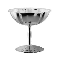 Stemmed Dessert Cup Fluted Rim Tableware Reflective Surface