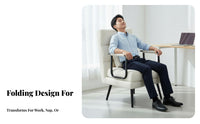 Shut Ice Rest Lounger Foldable Pull-Extendable Chair Bed 2-in-1 Design Adjustable Backrest for Students, Adults, Guest Room