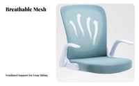 Rolling Chair with Flip-up Arms Foldable Armrests Computer Seat Easy Assembly