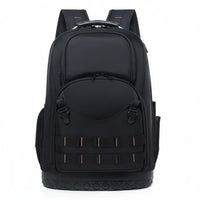 Thickened Multi-Pocket Tool Bag Backpack Multifunction Large Tool Backpack Wear Resistant Molded Base for Repair Workers, Technicians, Electricians, Construction Site, Workshop, Garage