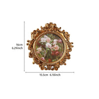 Oval Easel Photo Frame Carved Floral Ornate Resin Photo Frame Scroll Detailing