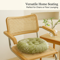 Round Floor Cushion, Living Room Seat Pad, Linen Buttock Cushion, Thickened PP Filling, Elegant Latt - Image 10