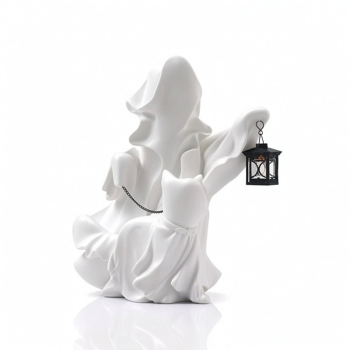 Specter Statue with Lantern Specter Statue Operated Display Piece for Mantel