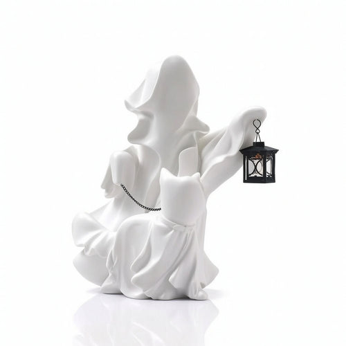 Specter Statue with Lantern Specter Statue Operated Display Piece for Mantel
