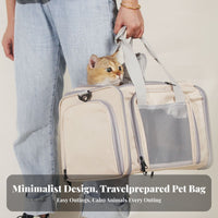 Collapsible Pet Carrier Foldable Expandable Pet Tote Adjustable Shoulder Strap