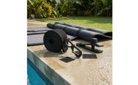 Solar Cover Reel Attachment Kit Pool Cover Strap with Clip Adjustable Fastening Strap Kit Weather-resistant Construction Suitable for Backyard Swimming Pool Maintenance Daily Use