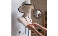 Wall-Mounted Mannequin Bust Peg-Insertable Hat Hairpiece Display Stand