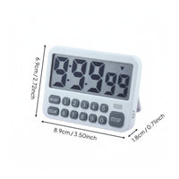 Silent Mode with Flashing Light Large Screen Study Timer Adjustable Volume Adhesive Kitchen Timer Built-in Stand for Students, Classroom