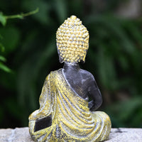 Gold Buddha Statue Carved Details Resin Buddha Figurine Indoor Outdoor Use