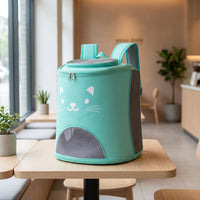 Cat Backpack Pet Carrier Backpack with Large Capacity Oxford Material, Portable Pet Carrier Cat Travel Bag for Hiking with Top Opening Mesh Window