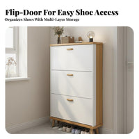 Hinged Footwear Storage Unit Shoe Storage Cabinet Space Saving Organizer Minimalist Drawer Furniture Swiveling Suitable for Apartment Dwellers Homeowners Hallway Doorway Living Room