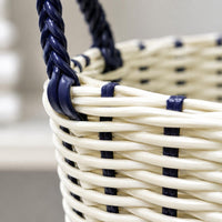 Woven Laundry Basket Tapered Wicker-Appearance Hamper Airy Weave for Bedroom