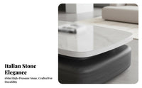 2 Pieces Oval Coffee Table and TV media stand pair Minimalist furniture design Room Furniture Contemporary & look Rounded Edges