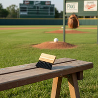 Umpire Brush Compact Wood Handle Plate Brush Portable for Umpires