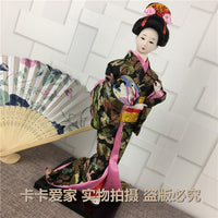 日本艺妓人偶人形摆件餐厅仕女绢人日式工艺和服娃娃30cm手工艺品