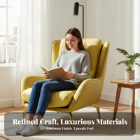 Armchair with Ottoman Light Luxury Design Accent Chair and Ottoman Set Nordic Design Comfortable Seating for Adults