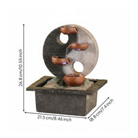 Yin Yang Waterfall Ornament Humidifying Feng Shui Water Ornament Auspicious Charm Desktop Humidifier Decor for Living Room, Desk, Office