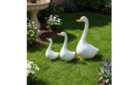 3 Pieces Cartoon Waterfowl Sculpture Cute Resin Waterfowl Decoration
