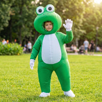 Inflatable Frog Costume Oversized Inflatable Amphibious Costume Green Bodysuit for Cosplay, Stage Performances