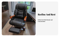 Highspine Support Reclining managerial Chair with Footrest Height Adjustable Wide-Seat Reclining Chair with Footrest robust Duty Ergonomic Lounger Easy Assembly for Professionals, Big and Tall Users, Students, Study Room, Studying, Gaming
