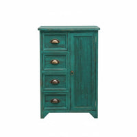Bedside End Table Mediterranean Look 2-Door Nightstand with Drawer Vintage design sturdy Construction for Apartment Dwellers