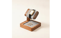 Watch Stand Valet Tray Padded Watch Display with Space-Saving Tray for Dresser, Counter