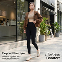 Gym Leggings for Women with Tight Fit Spandex Blend, High Waisted Compression for Fitness and Fleece Lined for Warmth