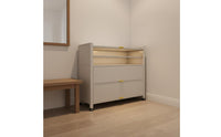 Steel Shoe Storage Cabinet Space Saving Tipping Bucket Footwear Storage Unit Adjustable Shelves for Hallway
