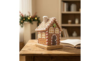 Christmas Figurine Hand-Painted Holiday Figurine Glittered Tabletop Ornament for Collectors, Mantel, Bookshelf