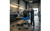 Heavy Duty Tire Lifting Cart with Scissor Lift Compact Pneumatic Tire Lifting Cart for Mechanics