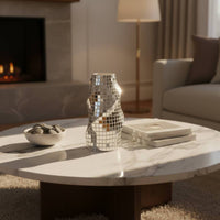 Mirrored Mosaic Vase Reflective Mosaic Vase Faceted