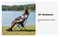 High-Back Moon Chair Foldable High-Back Folding Chair Lightweight for Beachgoers