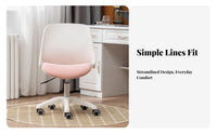 Armless Rolling Task Chair 360-Degree Swivel Armless Rolling Stool Space-Saving