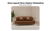 Minimalist and design Curved Loveseat Retro stylish SofareaSaving Small Couch Soft textile Upholstery for Apartment Dwellers, Interior Designers, Reception Area, salon establishment, Bavailableique, study corner