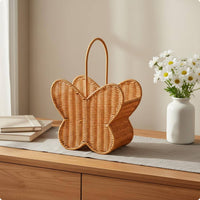 Butterfly Basket Woven Handheld Storage Basket Sturdy for Tabletop