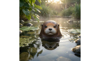 Otter Head Ornament Realistic Garden Decor Weather-Resistant Yard Art for Pond