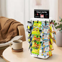 Wooden Snack Storage Rack, Rotating Display Stand for Chips and Candy