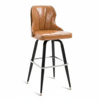 Rotating Counter Chair with Backrest Vintage Counter Bar Seating Built-in Footrest Anti-Slip Band for Business Owners