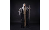 Standing Decoration with Glowing Spectral Figure with Robe Freestanding Prop for Halloween, Eerie Dwelling, Entryway