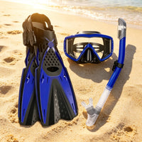 3 Pieces Mask Fin Snorkel Set Anti-Leak Snorkel Mask Set 180-Degree View