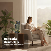 Owl Figurine Large Eyes Outdoor Decoration Black and White