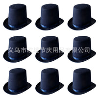 Black Lincoln Hat 20cm Height with Black Ribbon for Halloween