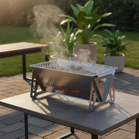 Foldable Portable Barbecue Grill Heat-Resistant Folding Charcoal Cooker Rustproof Folding BBQ Grill Lightweight for Campers, Hikers, Backpackers, Picnic, Backpacking, Beach