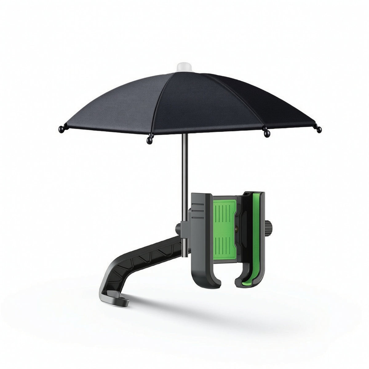 360-Degree Adjustable Motorcycle Handlebar Phone Mount with Sun Umbrella Anti-Vibration Phone Holder with Sun Umbrella Secure Rotatable for Delivery Riders, Motorcyclists