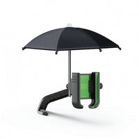 360-Degree Adjustable Motorcycle Handlebar Phone Mount with Sun Umbrella Anti-Vibration Phone Holder with Sun Umbrella Secure Rotatable for Delivery Riders, Motorcyclists