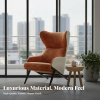 Highrear Armchair Nordic Aesthetic Upholstered Contoured Rearrest Chair Chair Minimalist Aesthetic Mid-Century Modernera Modern