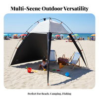 Quick Setup Ventilated Beach Tent Easy Set up uncoveredFront Beach Tent Spacious Sun Shelter 360° Ventilation for Beachon the Moveers, Families, Fishing, Camping, Picnic, Backyard