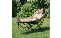 Multi-Position Moon Chair with Leg Rest Portable Reclining Camping Chair Lightweight Foldable Lawn Lounger Supportive for Campers