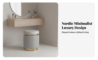 Round Upholstered Stool Light Luxury Design Vanity Seat Nordic Minimalist design
